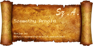 Szemethy Arnold névjegykártya